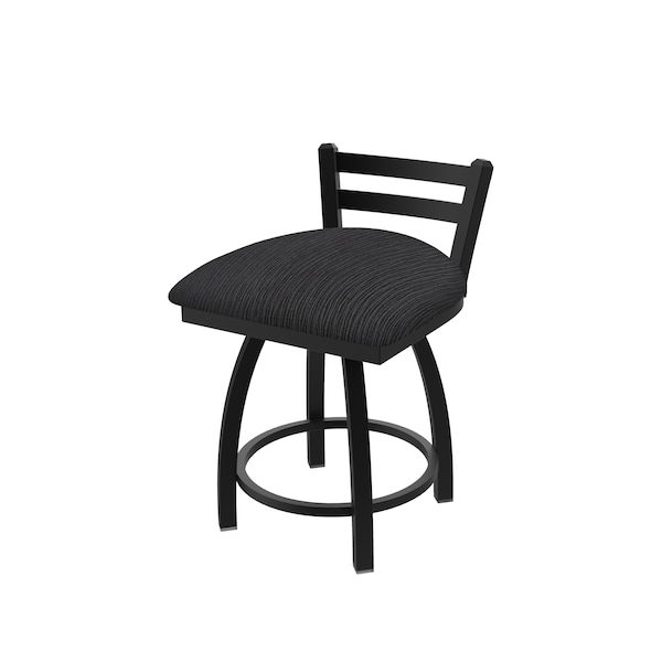 18" Low Back Swivel Vanity Stool, Black Wrinkle, Graph Anchor Seat